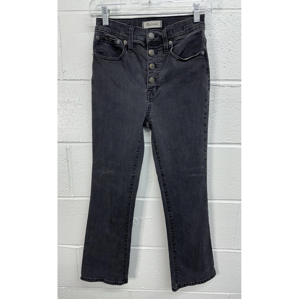 Madewell Cali Demi-Boot Jeans Black Button-Front / Women's 25